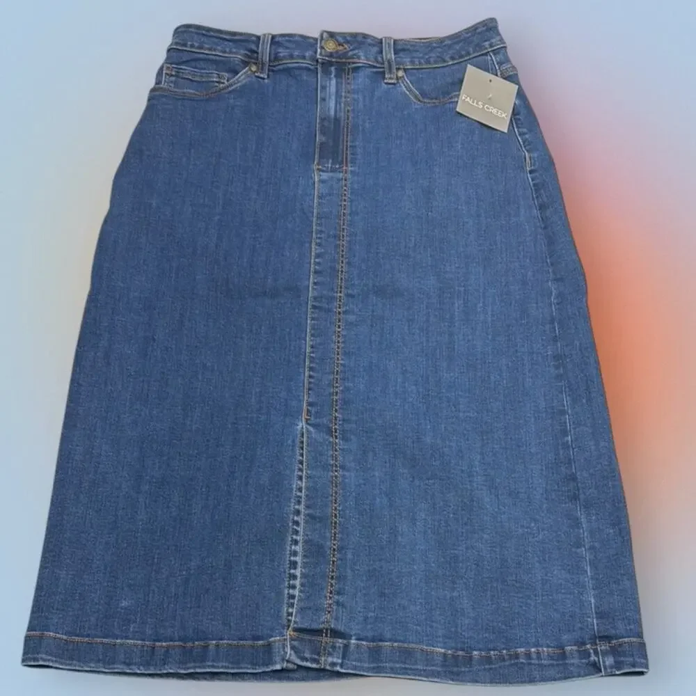 FALLS CREEK Women’s 10 Blue Jean Midi Skirt